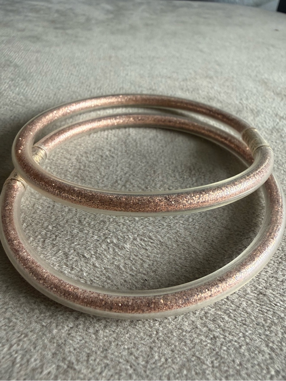 Rose Gold Glitter Hoop Bangle Bracelet - Women Jewelry